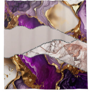 Purple Gold Luxury Elegant Design Liquid Texture 