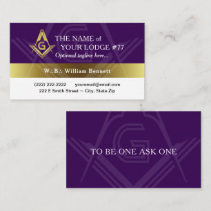 Purple Gold Masonic Business Cards   Triangle Dots