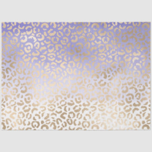 Purple Gold Ombre Leopard Print Tissue Paper