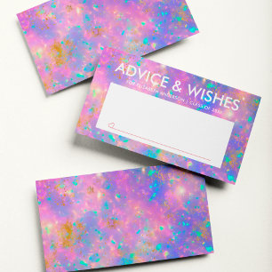 Purple Gold Opal Graduate Student Graduation Party Advice Card