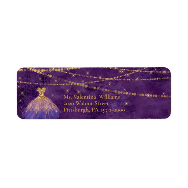 Purple/Gold Parties scintillant Gown/Bokeh & Light (Devant)