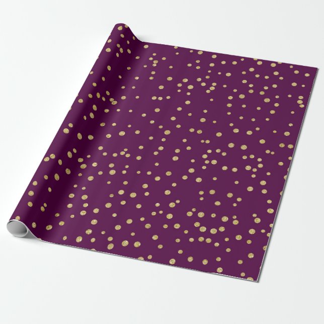 Purple/Gold Pattern Wrapping Paper (Unrolled)