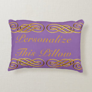 Purple & Gold Personalized Throw Pillow