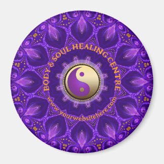 Purple Gold Pink Energy Healing Mandala Magnet