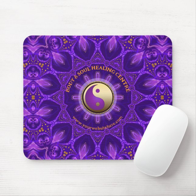 Purple Gold Pink Energy Healing Mandala Mouse Pad (With Mouse)