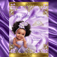 Purple Gold Princess Baby Shower Ethnic Girl