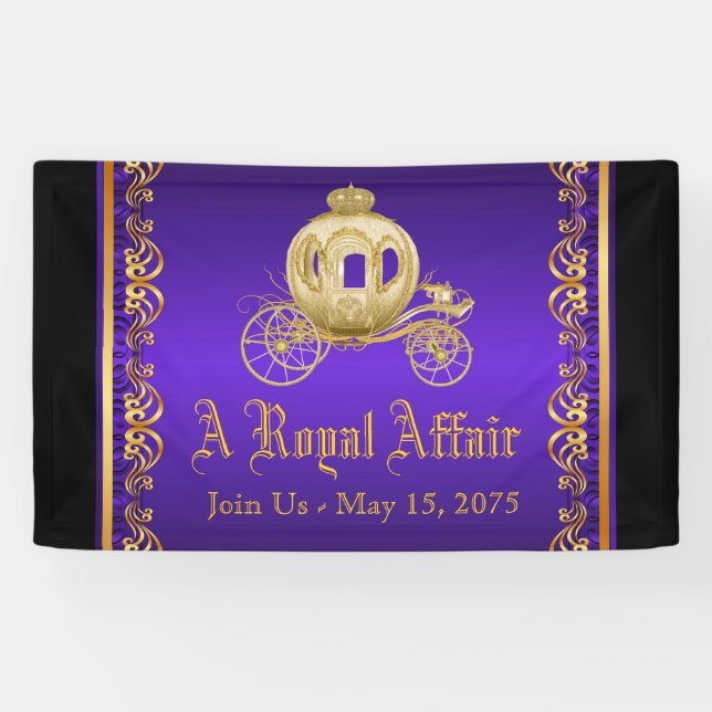 Purple Gold Royal Carriage Banner (Horizontal)