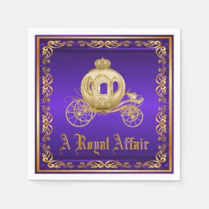 Purple Gold Royal Carriage Royal Party Event Napkin