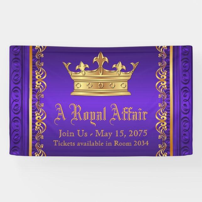 Purple Gold Royal Crown Banner (Horizontal)