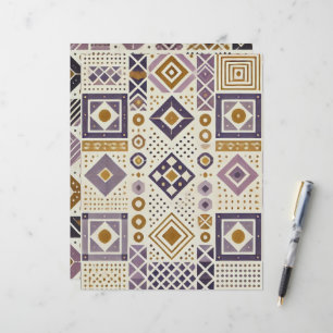 Purple & Gold Scandinavian Geometric Scrapbook