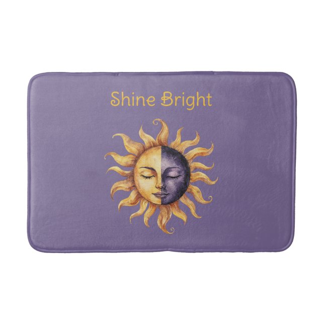 Purple Gold Shine Bright Sun Bath Mat (Front)