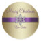 Purple Gold Snowflake Merry Christmas Sticker