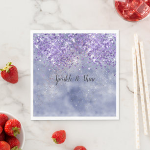 Purple Gold Sparkle Napkin