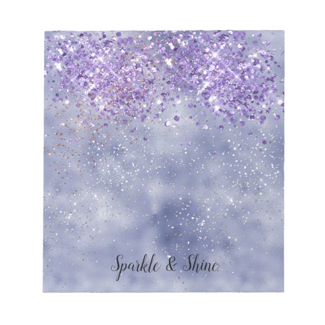 Purple Gold Sparkle Notepad (Front)