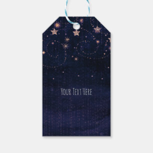 Purple & Gold Starry Celestial Party Favour Gift Tags