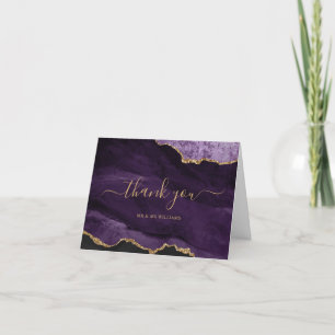Purple & Gold Thank You Card