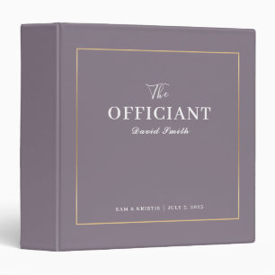 Purple Gold The Officiant Personalized Wedding Binder