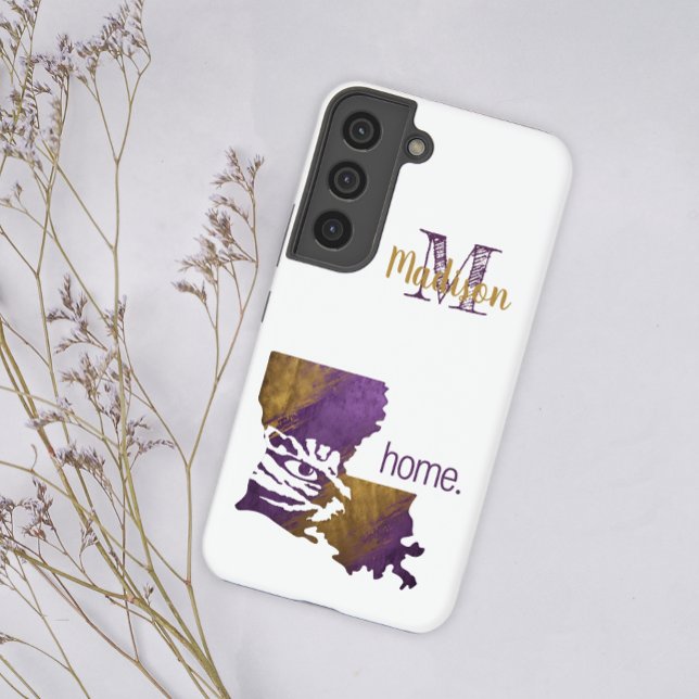 Purple Gold Tiger Eye Louisiana State Initial Name (Creator Uploaded)