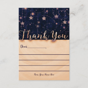 Purple Gold Under the Stars Starry Night Thank You Card