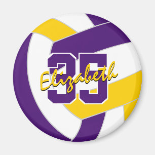 purple gold volleyball team colours gifts magnet