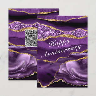 Purple Gold Votre Code QR Souhaite Carte Anniversa