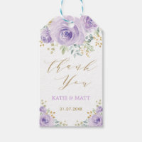 Purple Gold Watercolor Floral Wedding Party Favour