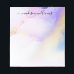 Purple Gold Watercolor Luxury Abstract Custom Name Notepad<br><div class="desc">Easily personalize this glamourous style abstract lilac watercolor paint and faux gold spray background with your custom name.</div>