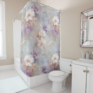 Purple Gold White Floral
