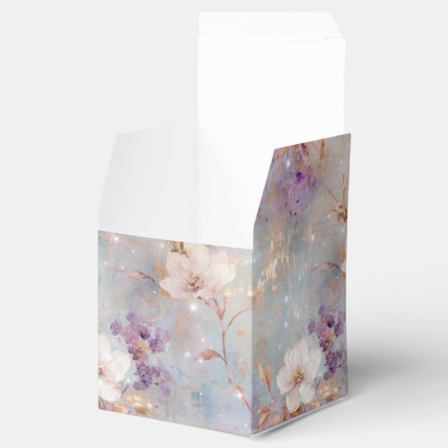 Purple Gold White Floral Favor Box (Opened)