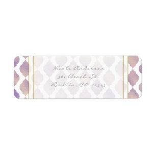 Purple Gold & White Marocain Moderne Invitation