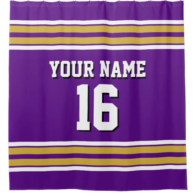 Purple Gold White Stripes Sports Jersey (Front)