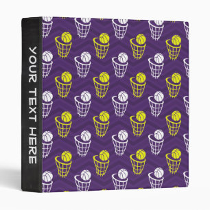 Purple, Gold Yellow, White, Basketball Chevron Binder