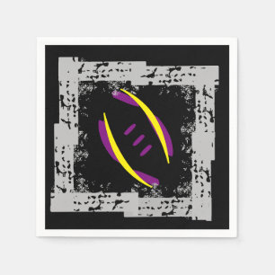 Purple/Golden Yellow/Black Coctail Napkins