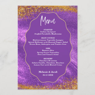 Purple Goldl Wedding Menu