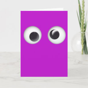 Purple Googly Eyes Joyeux carte d'anniversaire