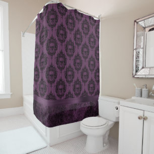 Purple Gothic Chic   Eggplant and Black Skulls
