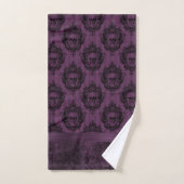Purple Gothic Chic | Eggplant and Black Skulls Bath Towel Set (Hand Towel)