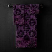 Purple Gothic Chic | Eggplant and Black Skulls
