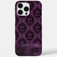 Purple Gothic Chic | Eggplant and Black Skulls