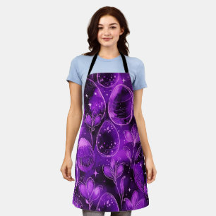 Purple Gothic Easter Pattern Apron