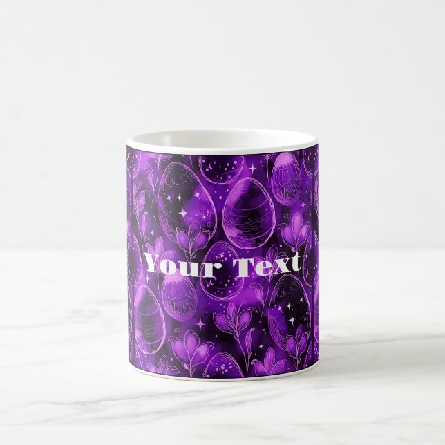 Purple Gothic Easter Pattern Coffee Mug (Center)