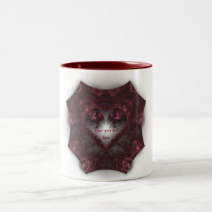 Purple Gothic Heart 001 Two-Tone Coffee Mug