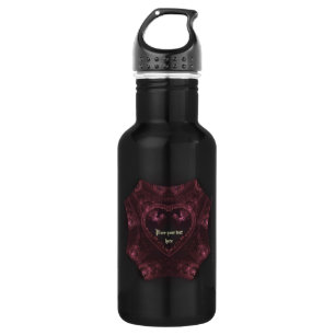 Purple Gothic Heart 001 Water Bottle