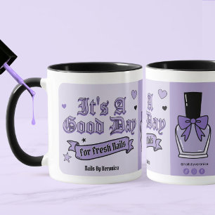 Purple Gothic Lettering Nail Tech Mug