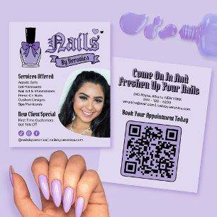 Purple Gothic Nail Tech Services Promotional  Flyer