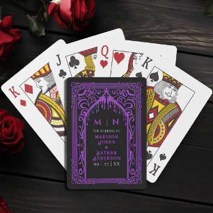 Purple Gothic Vampire Cathedral Wedding Favour Playing Cards