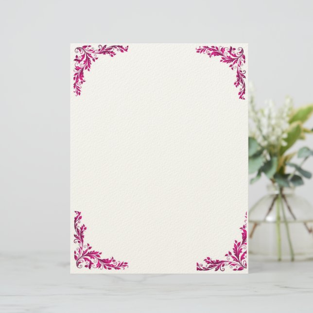 Purple Grace Floral Letter Pad Letterhead (Standing Front)