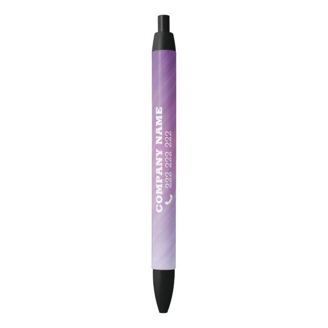 Purple Gradient Background Black Ink Pen (Front Vertical)