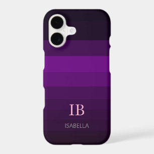 Purple Gradient Color Stripes with Monogram