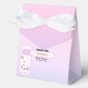 Purple Gradient Cute Eyeball Text Baby Shower Favor Box